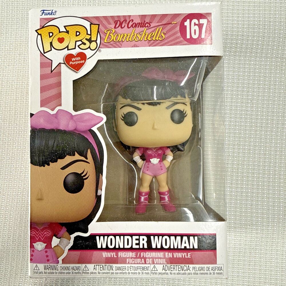 Funko POP Heroes Breast Cancer Awareness Bombshell Wonder Woman 167 Vinyl Figure